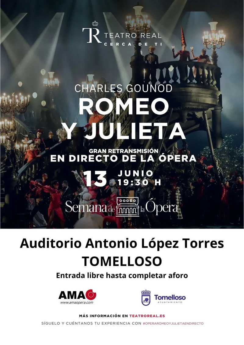 Tomelloso retransmite la ópera 'Romeo y Julieta' del Teatro Real