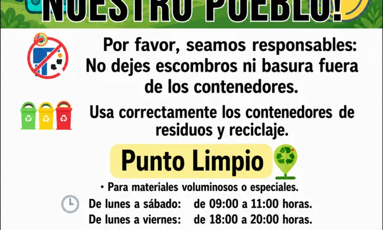 Casariche recuerda la importancia de la limpieza y el uso correcto de los puntos de recogida de residuos