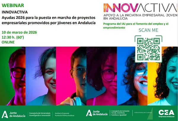 Innoactiva 2026: Abiertas subvenciones de hasta 9.000€ para jóvenes emprendedores andaluces