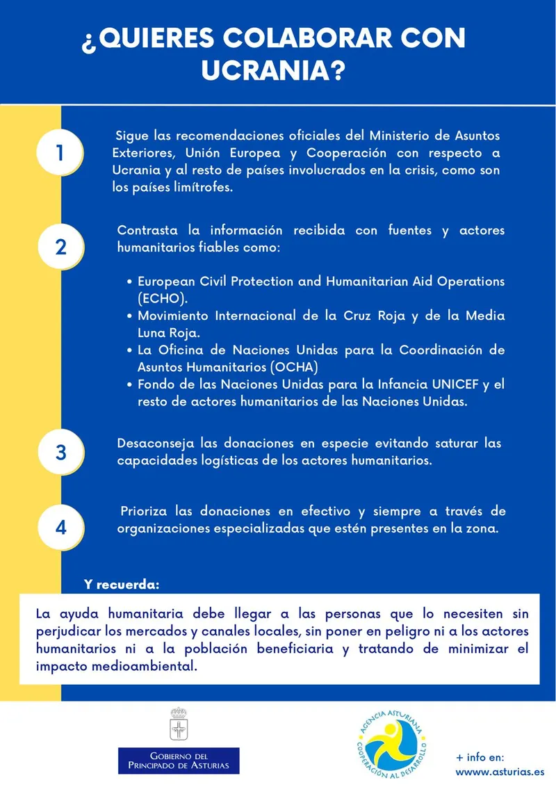 Oviedo habilita un espacio para la Asociación de Ucranianos y canaliza ayudas