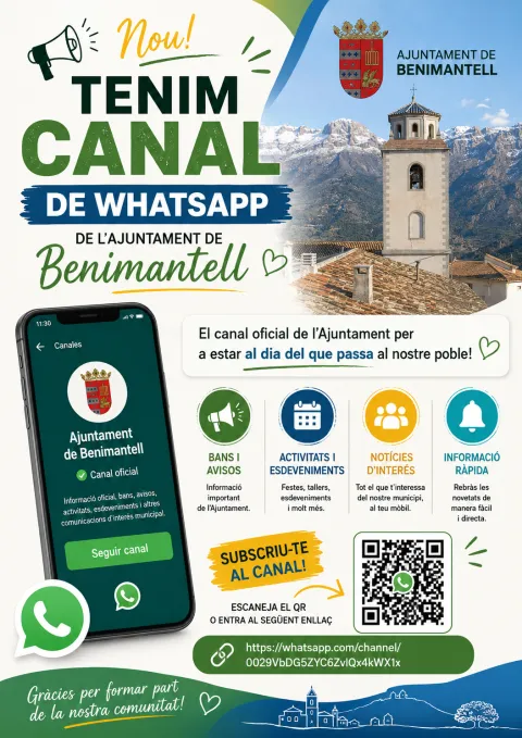 Benimantell estrena canal de WhatsApp para informar a sus vecinos