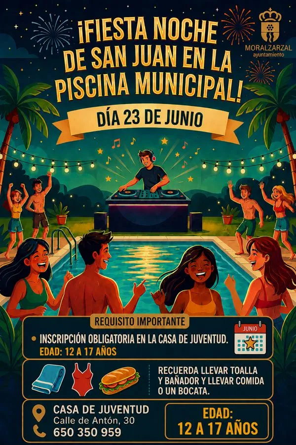 Moralzarzal celebra la Noche de San Juan con una fiesta joven en la piscina municipal