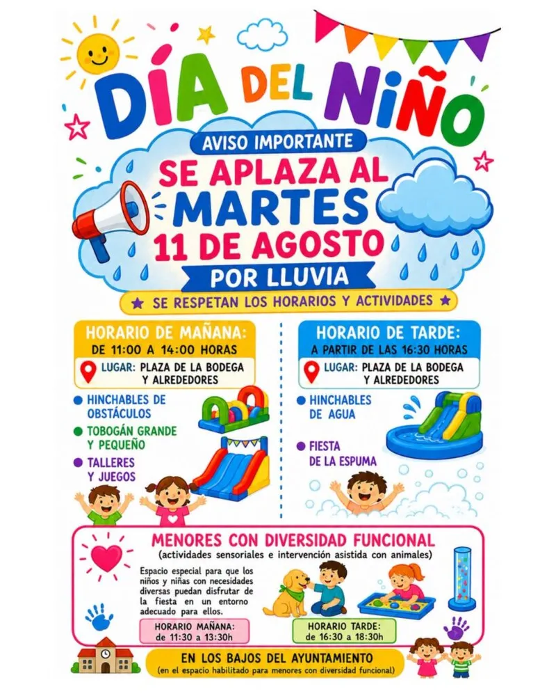 Aplazado el Día del Niño en Cabezón de la Sal por previsión de lluvia