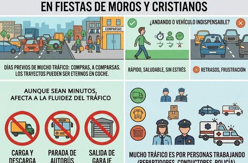 Villena pide limitar el uso del coche durante las Fiestas de Moros y Cristianos