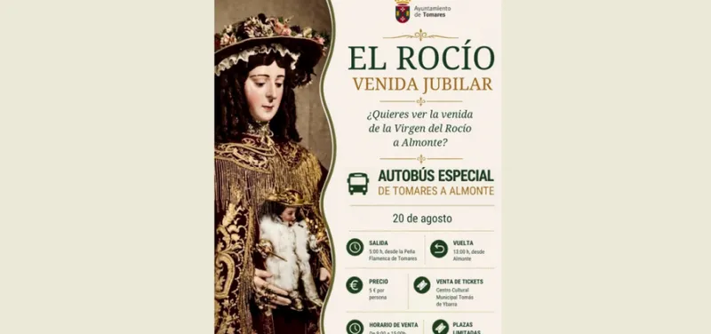 Tomares organiza un viaje a Almonte para vivir la Venida de la Virgen del Rocío