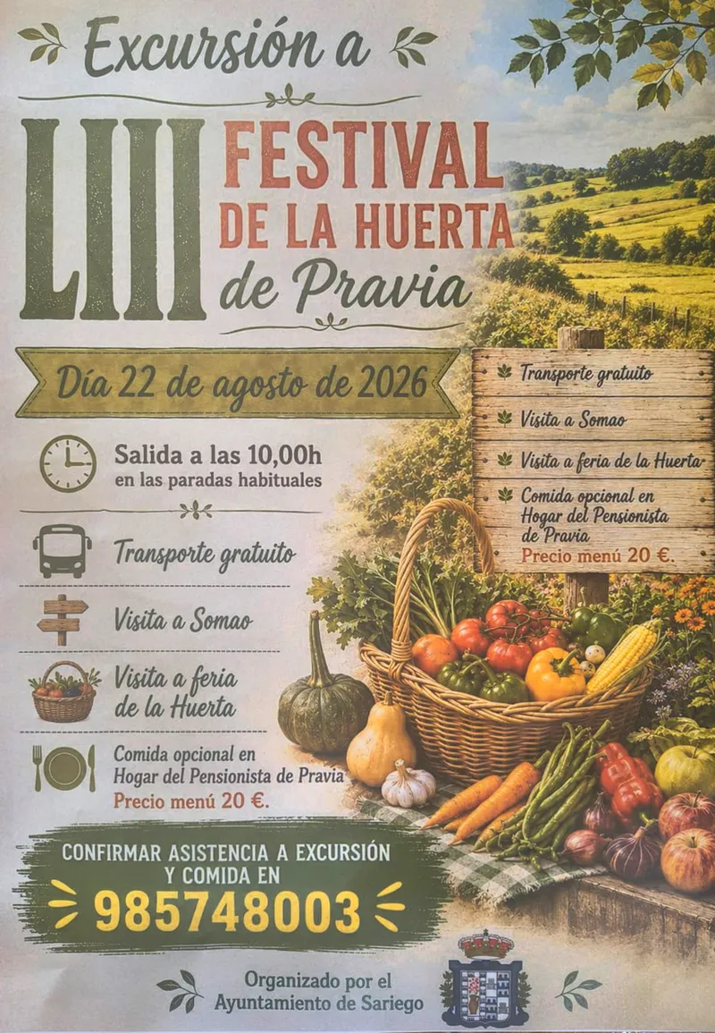 Sariego organiza una excursión al Festival de la Huerta de Pravia