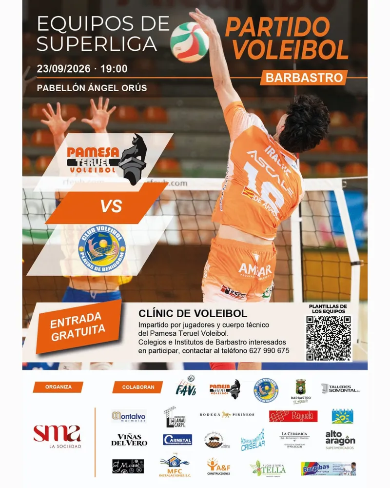 Partido de voleibol de Superliga en Barbastro: Pamesa Teruel contra Playas Benidorm