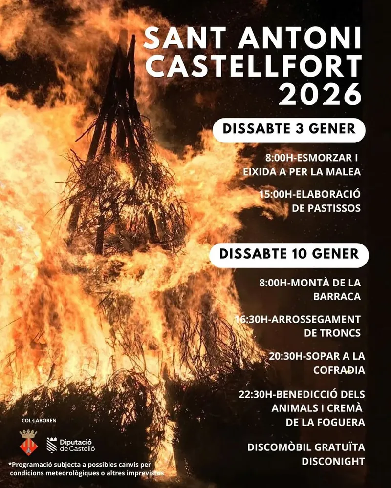 Castellfort da inicio a las fiestas de Sant Antoni con la recogida de malea y pasteles tradicionales