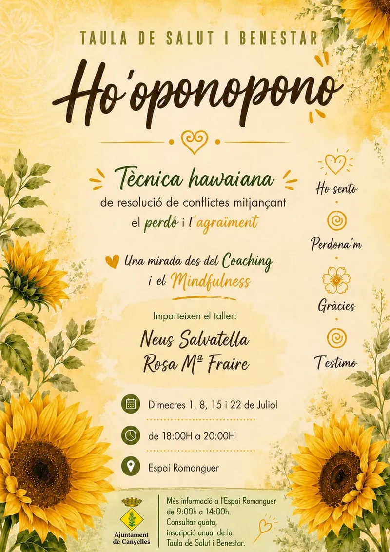 Canyelles organiza un taller de verano sobre la técnica hawaiana Ho'oponopono