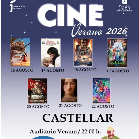 Castellar proyectará cine de verano gratuito en agosto