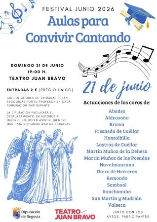 Navalmanzano celebra 'Aulas para Convivir Cantando 2026' con un concierto el 21 de junio