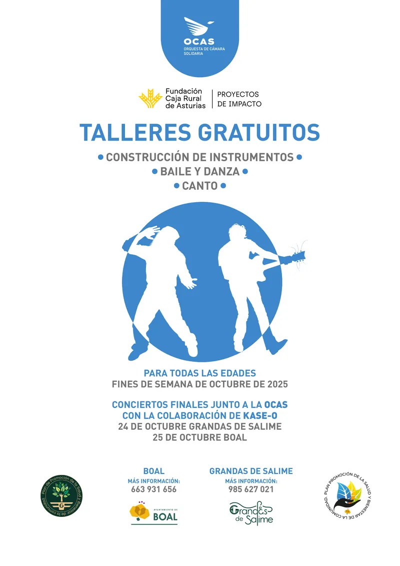 Boal y Grandas de Salime acogerán talleres musicales gratuitos en octubre