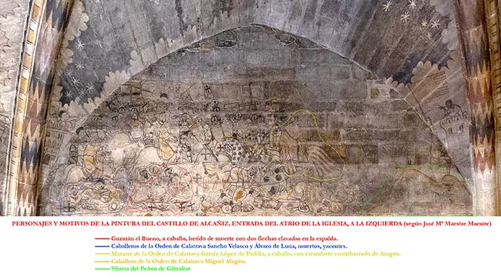 Descubren que la pintura del Castillo de Alcañiz representa la muerte de Guzmán el Bueno