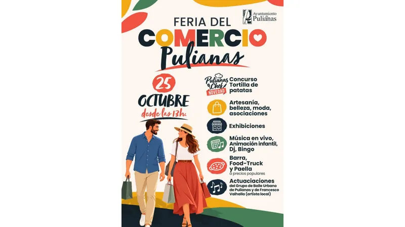 Pulianas celebra su VI Feria del Comercio con gastronomía y ocio para todos