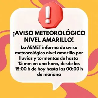 Alerta amarilla por lluvias y tormentas en la provincia de Toledo