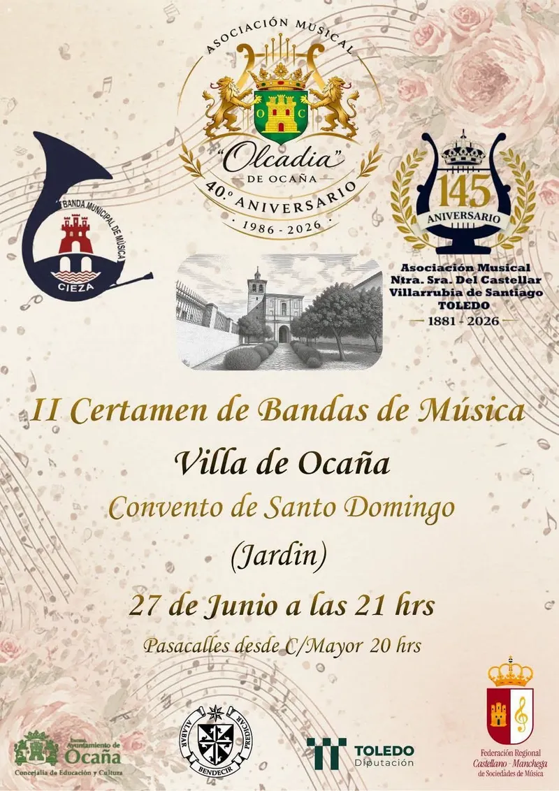 Ocaña celebra el II Certamen de Bandas de Música en el Convento de Santo Domingo