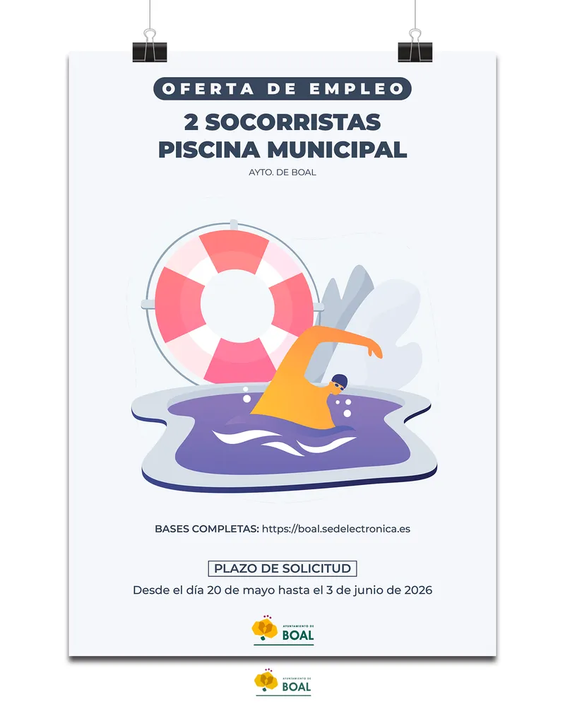 Boal busca socorristas para la piscina municipal este verano