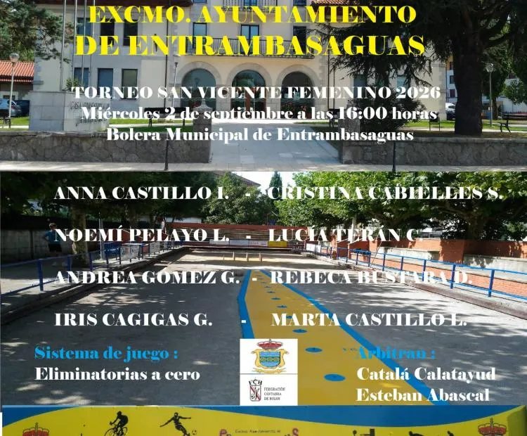 Torneo de Bolos Femenino San Vicente 2026 en Entrambasaguas