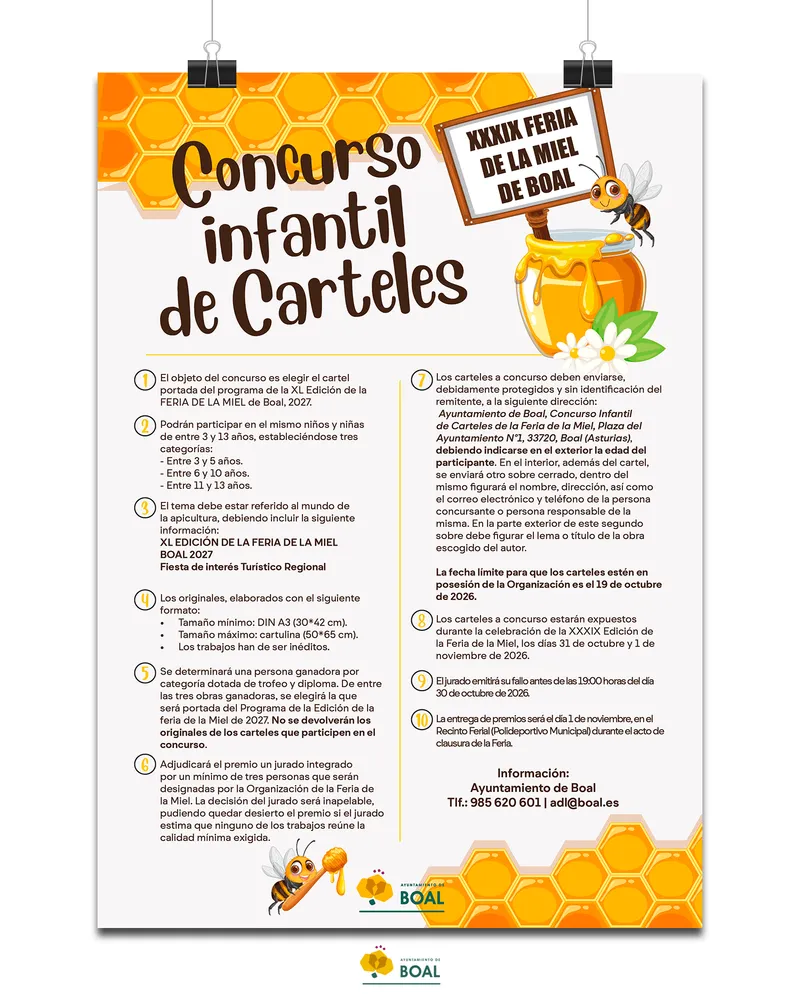 Boal lanza un concurso infantil de carteles para la Feria de la Miel