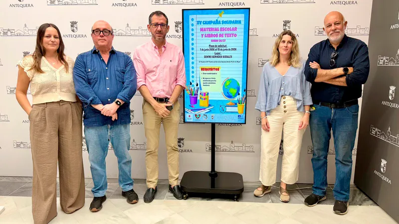 Antequera lanza la XV Campaña Solidaria de Material Escolar y Libros de Texto