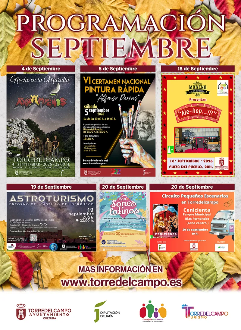 Torredelcampo presenta su agenda cultural y de ocio para septiembre