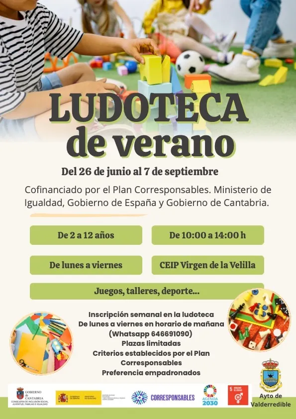 Valderredible abre inscripciones para su ludoteca de verano 2026