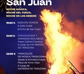 Tarazona celebra la Noche de San Juan con misa, chocolatada y hoguera