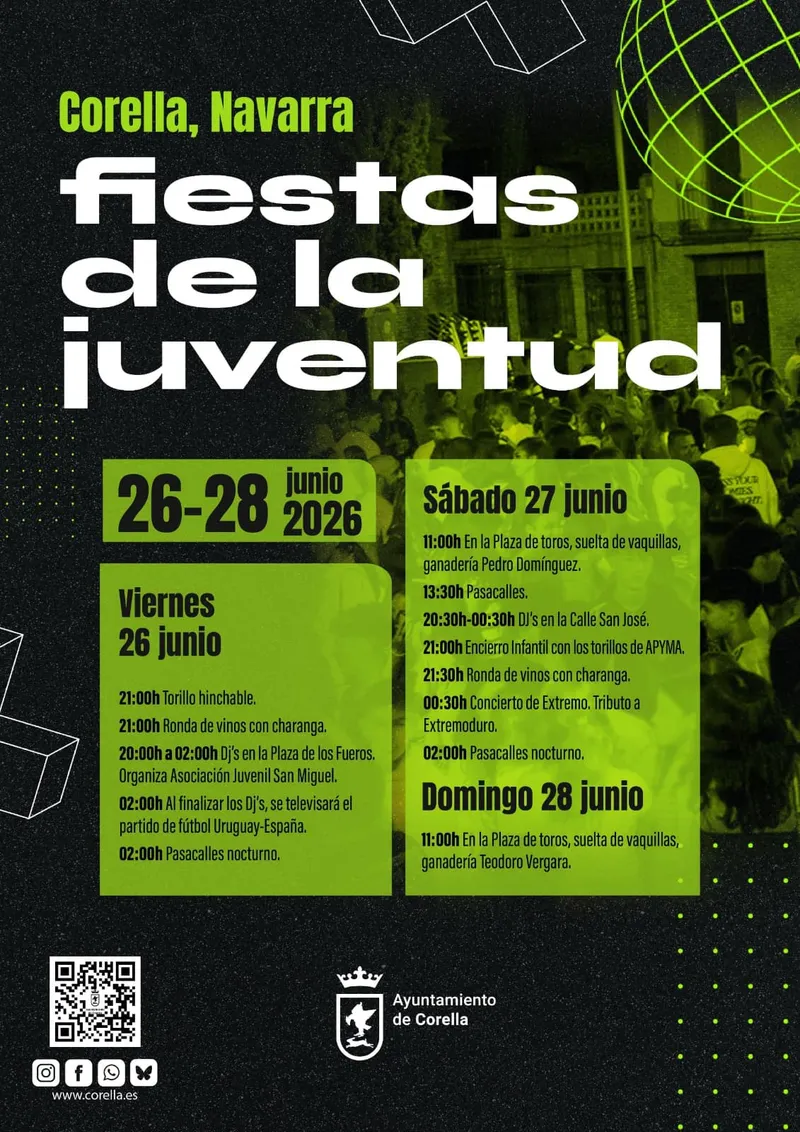 Corella modifica el horario de las sueltas de vaquillas de las fiestas de la juventud