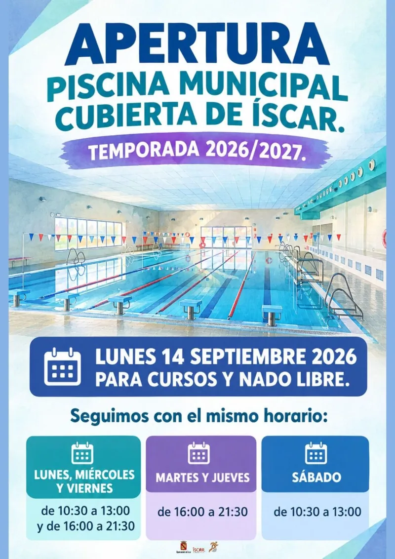 La piscina cubierta de Íscar reabre sus puertas el 14 de septiembre