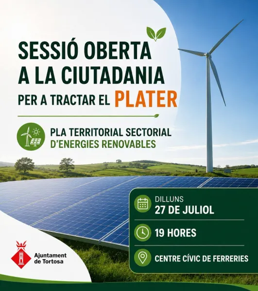Tortosa presentará alegaciones al plan de renovables de Cataluña