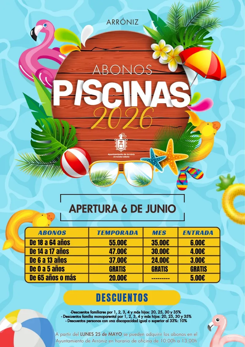 Arróniz abre sus piscinas municipales el 8 de junio con abonos desde 55 euros