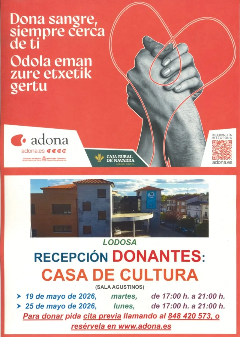 Lodosa acoge una jornada de donación de sangre para aumentar las reservas
