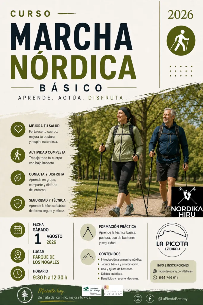 Ezcaray acoge un curso básico de Marcha Nórdica el 1 de agosto