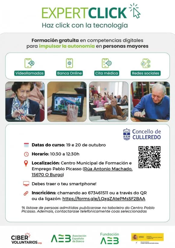 Culleredo ofrece formación digital gratuita para personas mayores