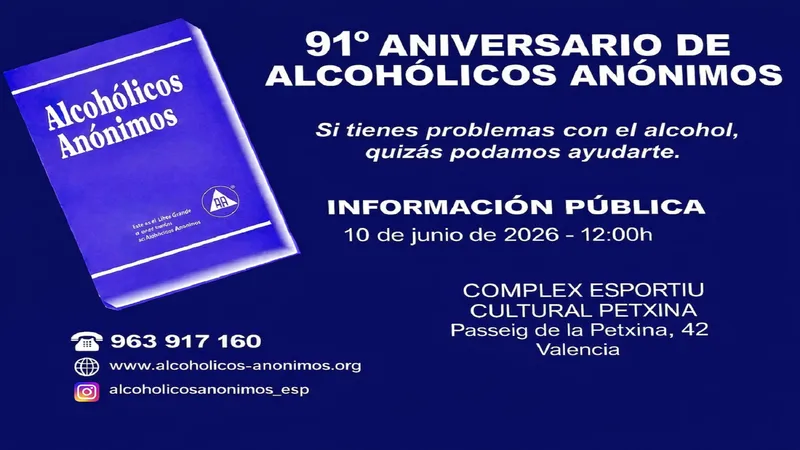 València acoge un acto por el 91 aniversario de Alcohólicos Anónimos