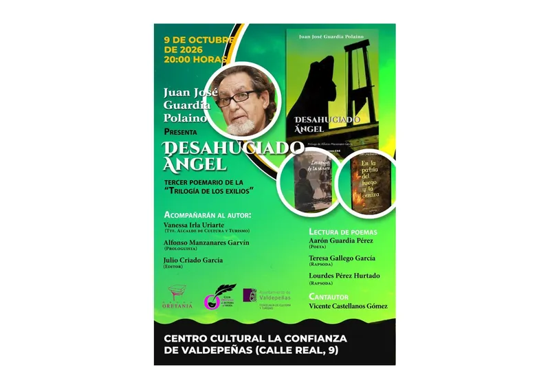 Juan José Guardia Polaino presenta su poemario 'Ángel Desahuciado' en Valdepeñas