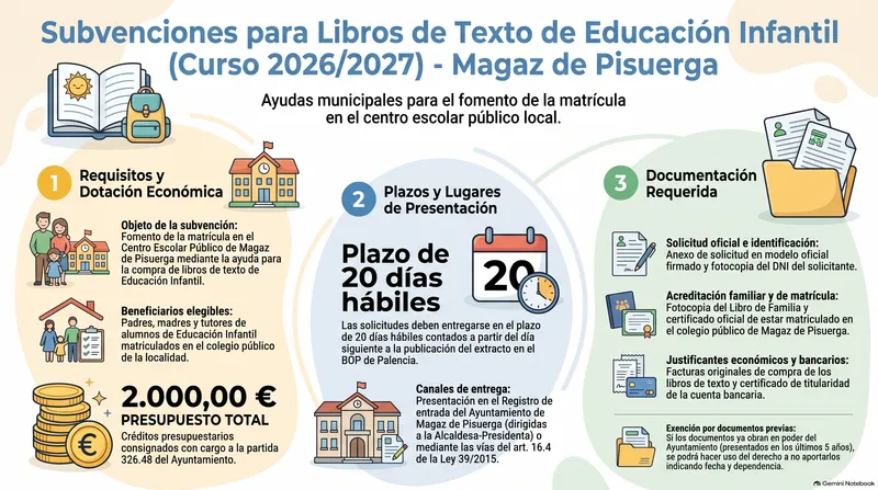 Magaz de Pisuerga abre plazo para ayudas de libros de texto infantil