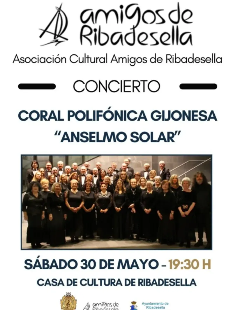 La Coral Polifónica Gijonesa 'Anselmo Solar' actuará en Ribadesella
