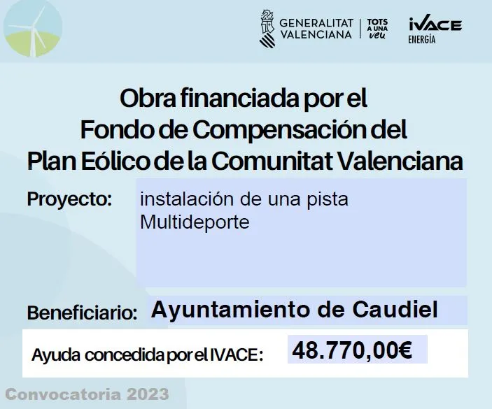 Caudiel estrena pista multideporte financiada por el Plan Eólico Valenciano