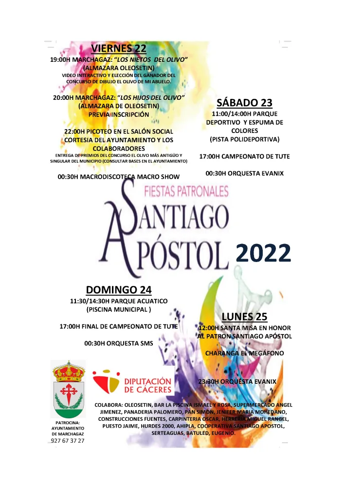 Marchagaz presenta el programa de las Fiestas del Santiago Apóstol 2022