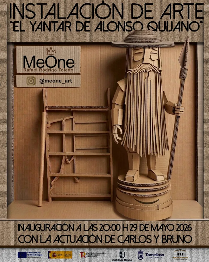 Tomelloso acoge la instalación artística 'El yantar de Alonso Quijano' con música en directo
