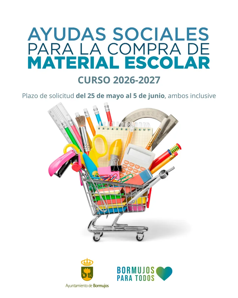 Bormujos abre plazo para ayudas de material escolar 2026/2027