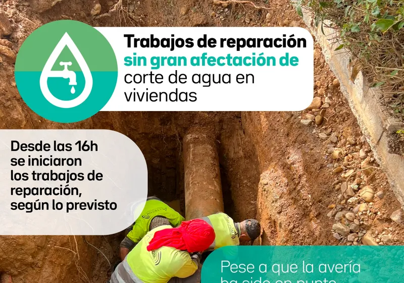 Alovera: Avería en tubería principal sin corte de agua para los vecinos
