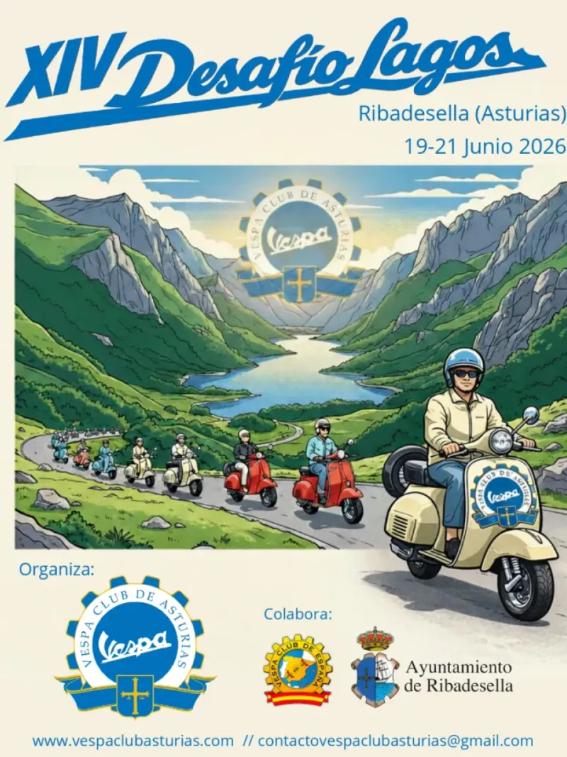 Ribadesella acogerá la XIV edición del Desafío Lagos de Covadonga para Vespas y Lambrettas