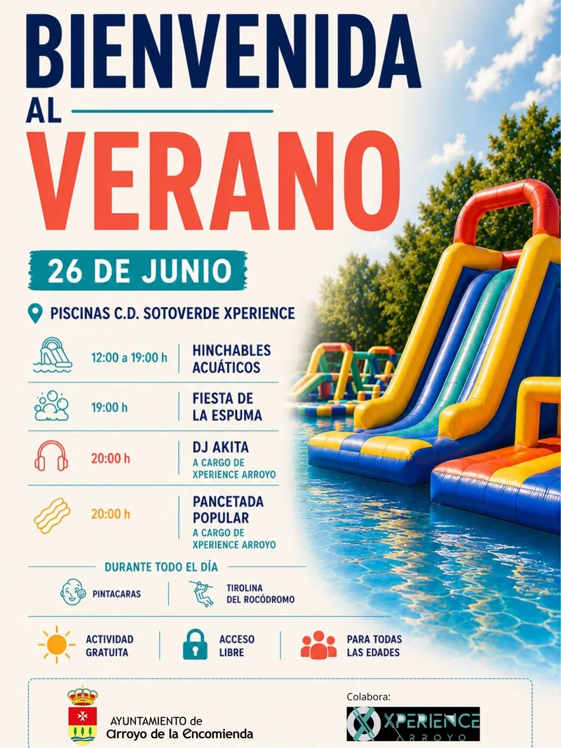 Arroyo de la Encomienda celebra la llegada del verano con fiesta acuática y actividades para todos