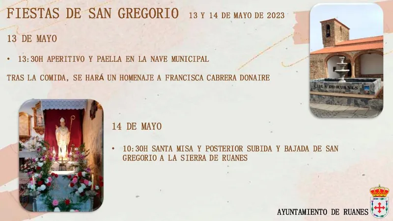 Ruanes celebra las fiestas de San Gregorio el 13 y 14 de mayo