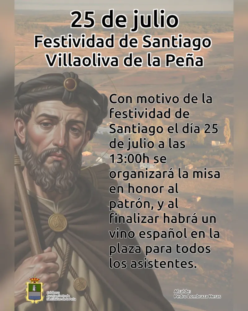Villaoliva de la Peña celebra la festividad de Santiago con actos el 25 de julio