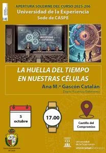 La Universidad de la Experiencia de Caspe inicia curso con conferencia sobre envejecimiento celular