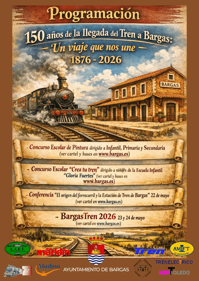 Bargas celebra 150 años de la llegada del tren con un programa cultural y participativo