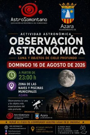 Azara invita a observar la luna y el cielo profundo en una noche de verano